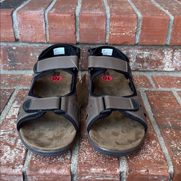 Eddie Bauer Men’s Ossa Sandals Size 10M Brown Black NWT Adjustable Straps Rugged